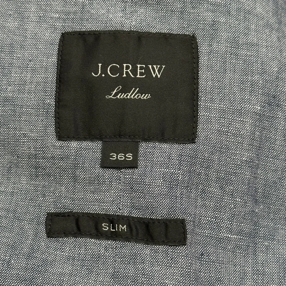 J Crew Ludlow Slim Fit Unstructured Suit Jacket Cotton Linen Blend Mens 36S Gray